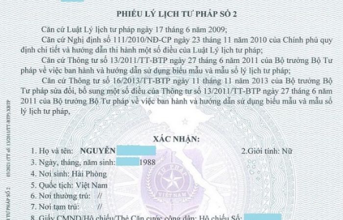 Hồ sơ, thủ tục làm lý lịch tư pháp số 2 online, trực tiếp - MỚI